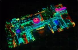 photo of image of lidar data on Zebra holographic display